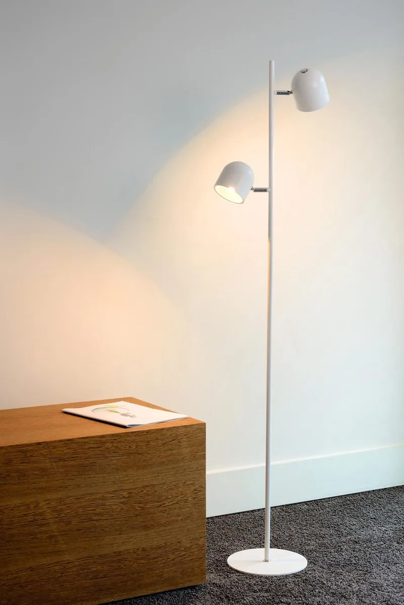 Lucide Skanska Vloerlamp LED 3 StepDim 2x5W 3000K - Wit
