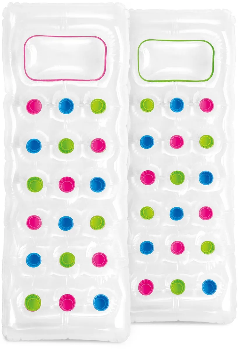 Intex 18-Pocket Suntanner Luchtbed - Roze/ Groen