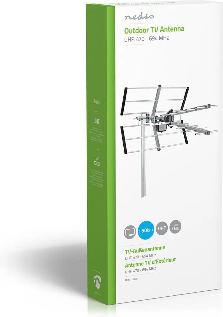 Nedis Buitenantenne ANOR7120ME UHF - 13dB - ≥50km - Zilver - afbeelding 6 van 6