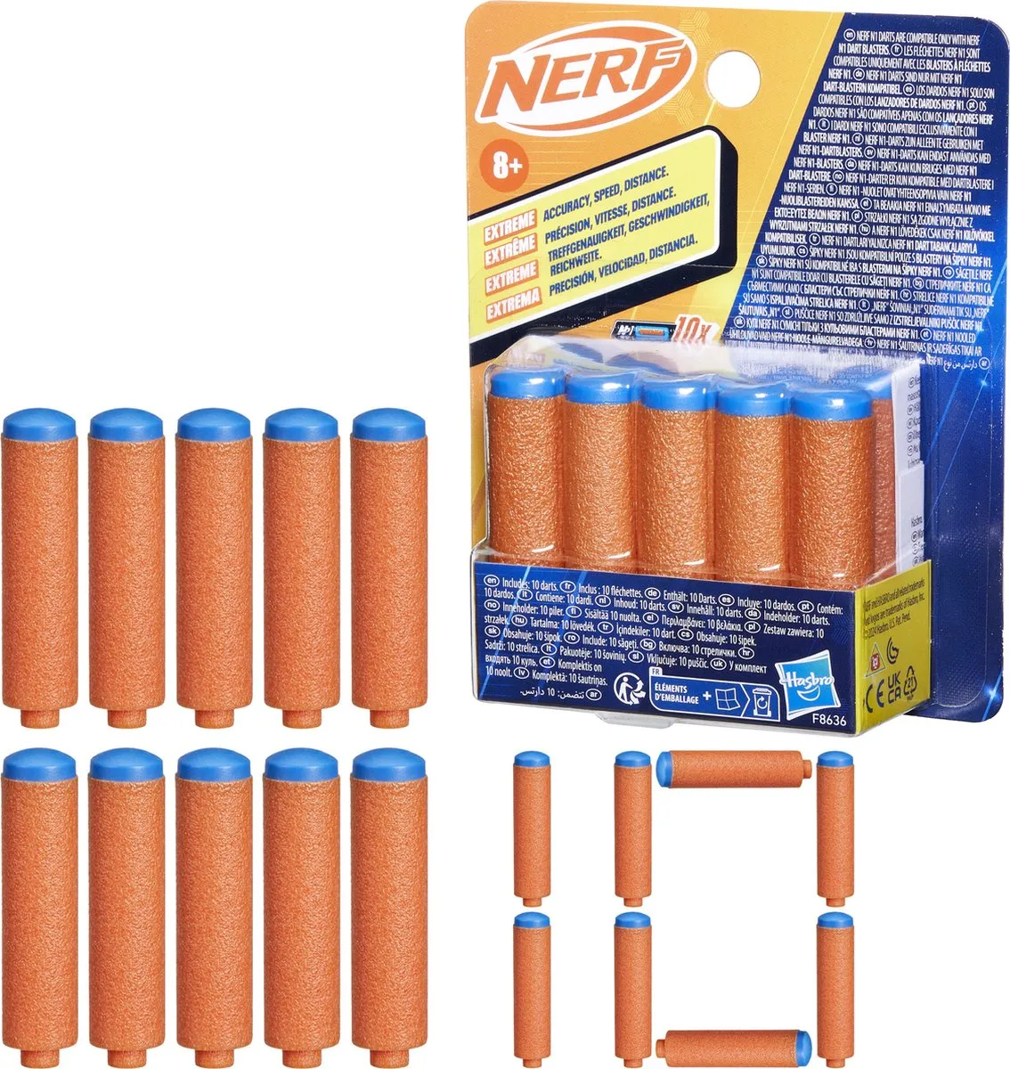 Nerf N Series N1 F8636 Pijltjes - 10 Stuks - Multikleur