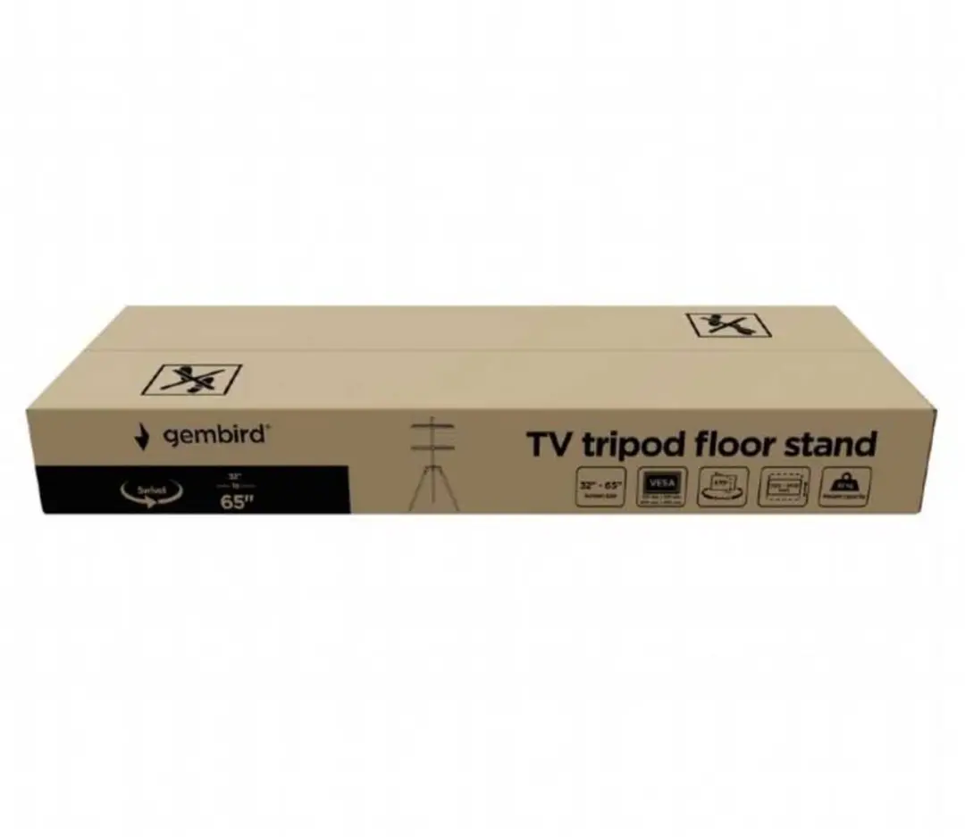 Gembird TV-standaard Driepoot 32-65" - Zwart/Hout