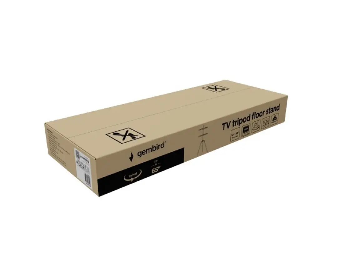 Gembird TV-standaard Driepoot 32-65" - Zwart/Hout