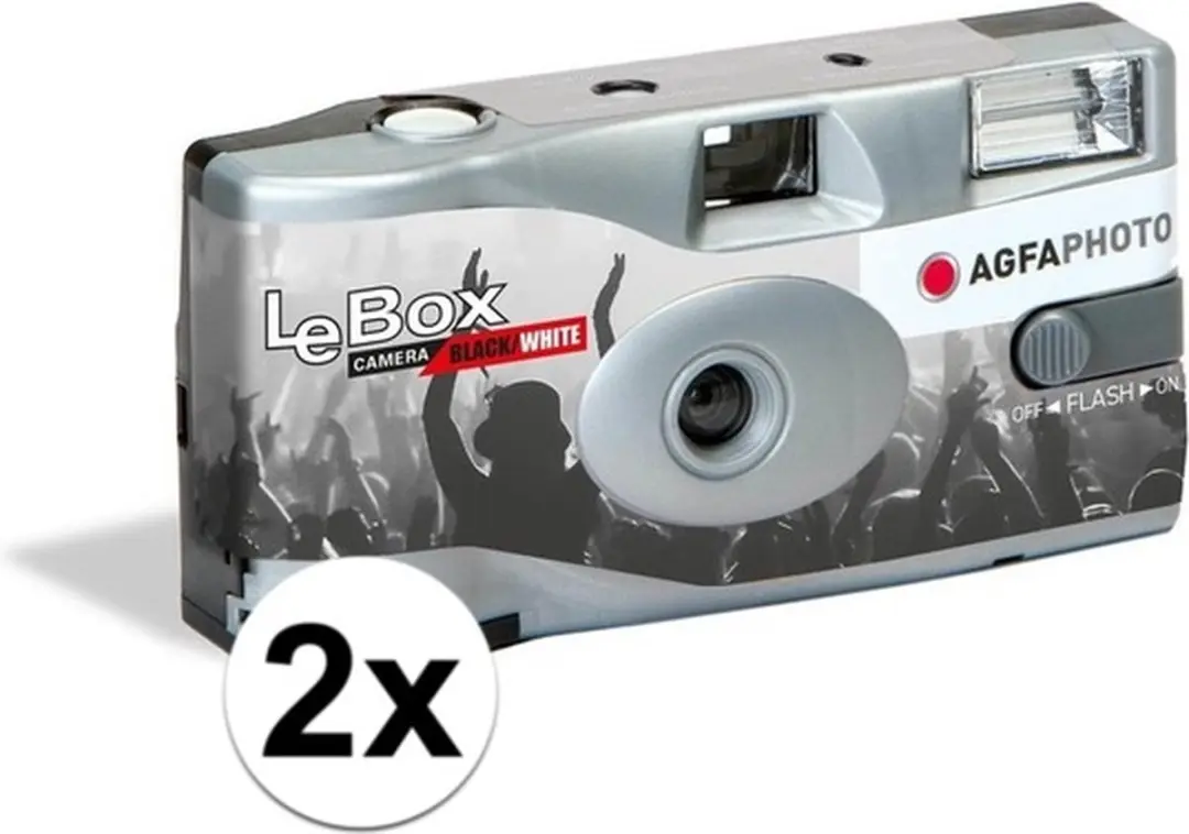 AgfaPhoto Wegwerpcamera Bruiloft/Huwelijk - 2x 72 Foto's - Zwart/Wit