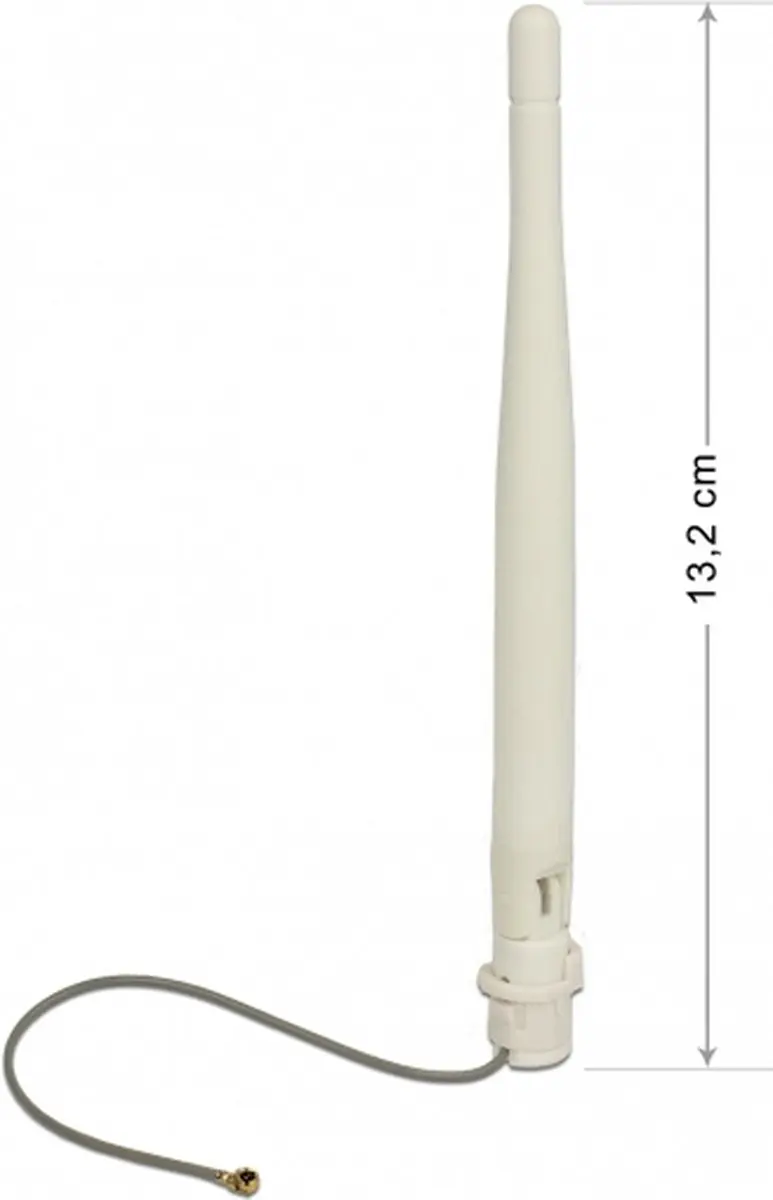 Delock WLAN Antenne I-PEX MHF I 3dBi 12cm Wit