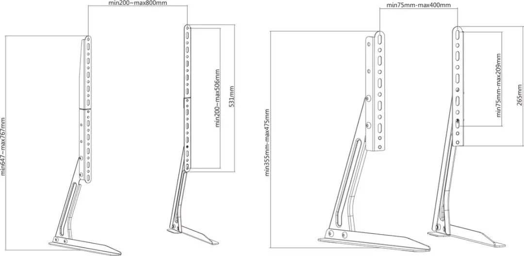 Deltaco ARM-1402 TV/Monitor Standaard - 23-70" - Max 50kg - Zwart