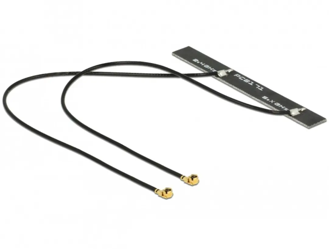 Delock WLAN WiFi 6 Antenne 2x 5dBi - 2x 50cm IPEX MHF4 - Zwart
