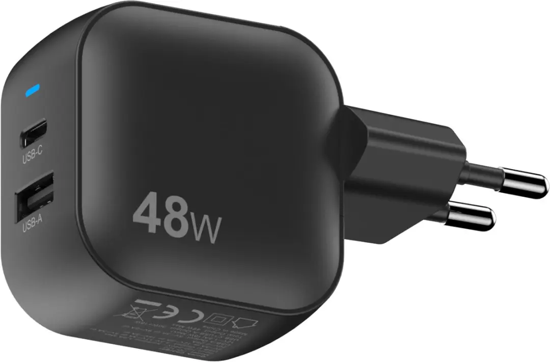 Sitecom CH-1101 GaN Wandoplader 48W - 2x USB-C - Zwart
