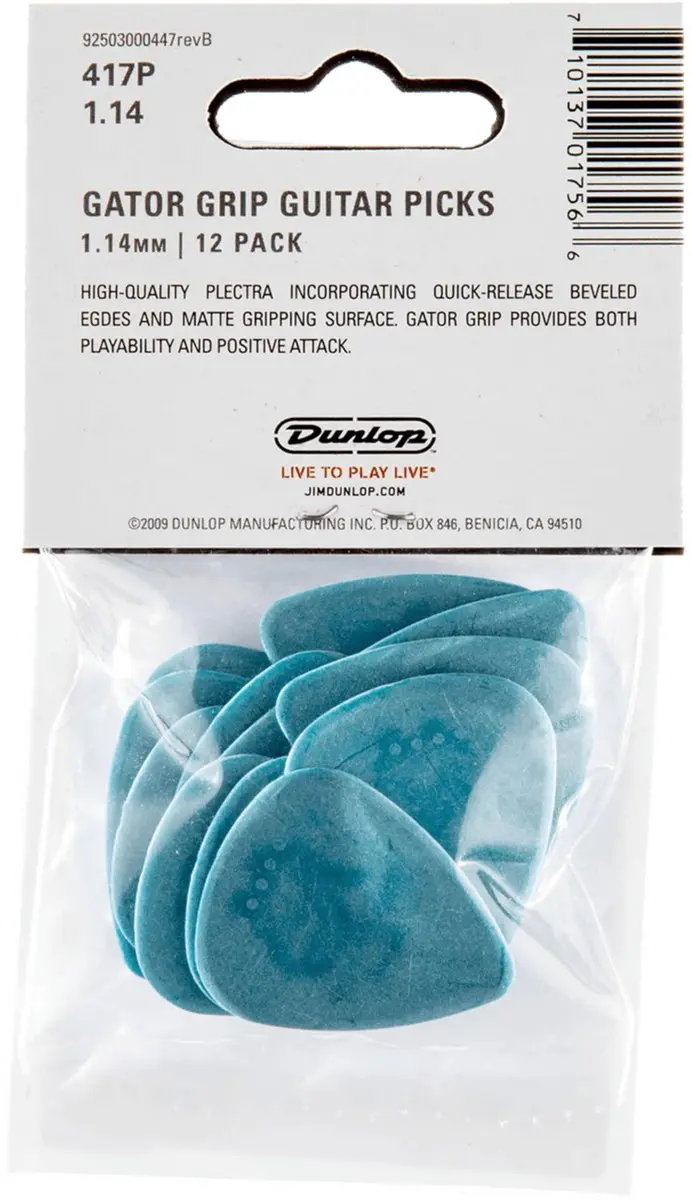Dunlop Gator Grip Plectrum 1.14mm - 12 Stuks