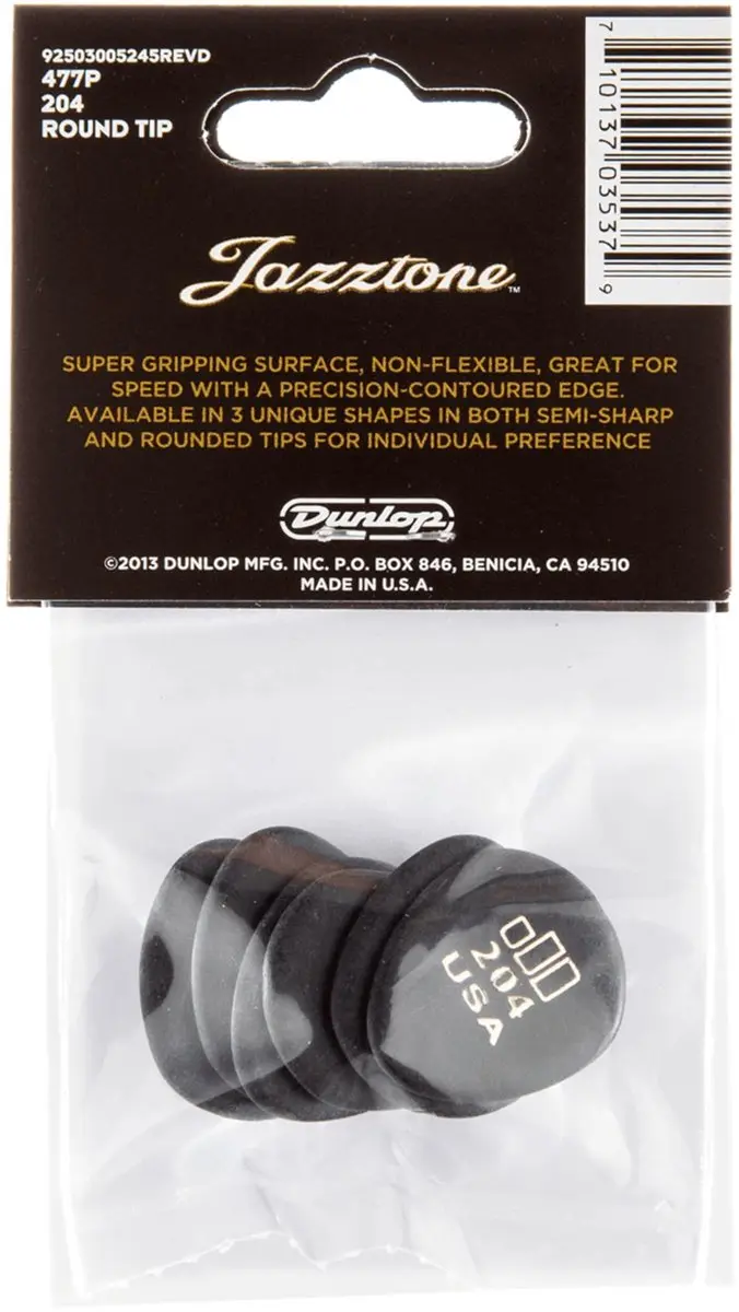 Dunlop Jazztone 204 Plektrum - 6 Stuks Small