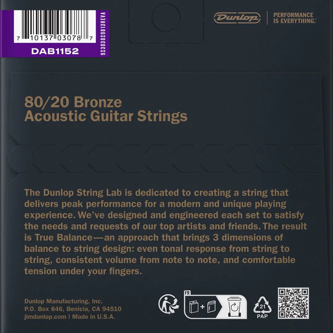 Dunlop Acoustic Snaren Medium Light 11-52 - 6 Stuks