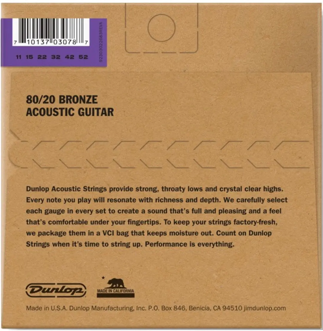 Dunlop Acoustic Snaren Medium Light 11-52 - 6 Stuks