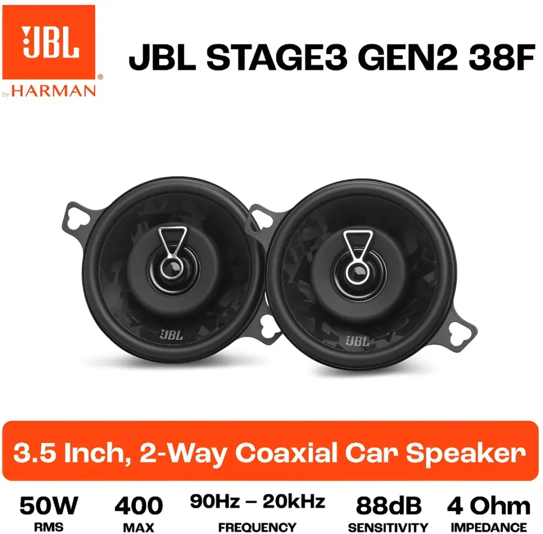 JBL Stage3 38F Autospeakers 3,5 inch - 400W - Zwart