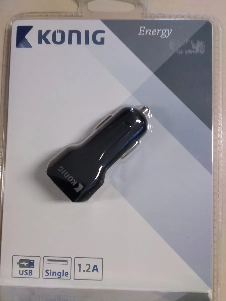 Konig Autolader 9250 USB 1.2A - Zwart