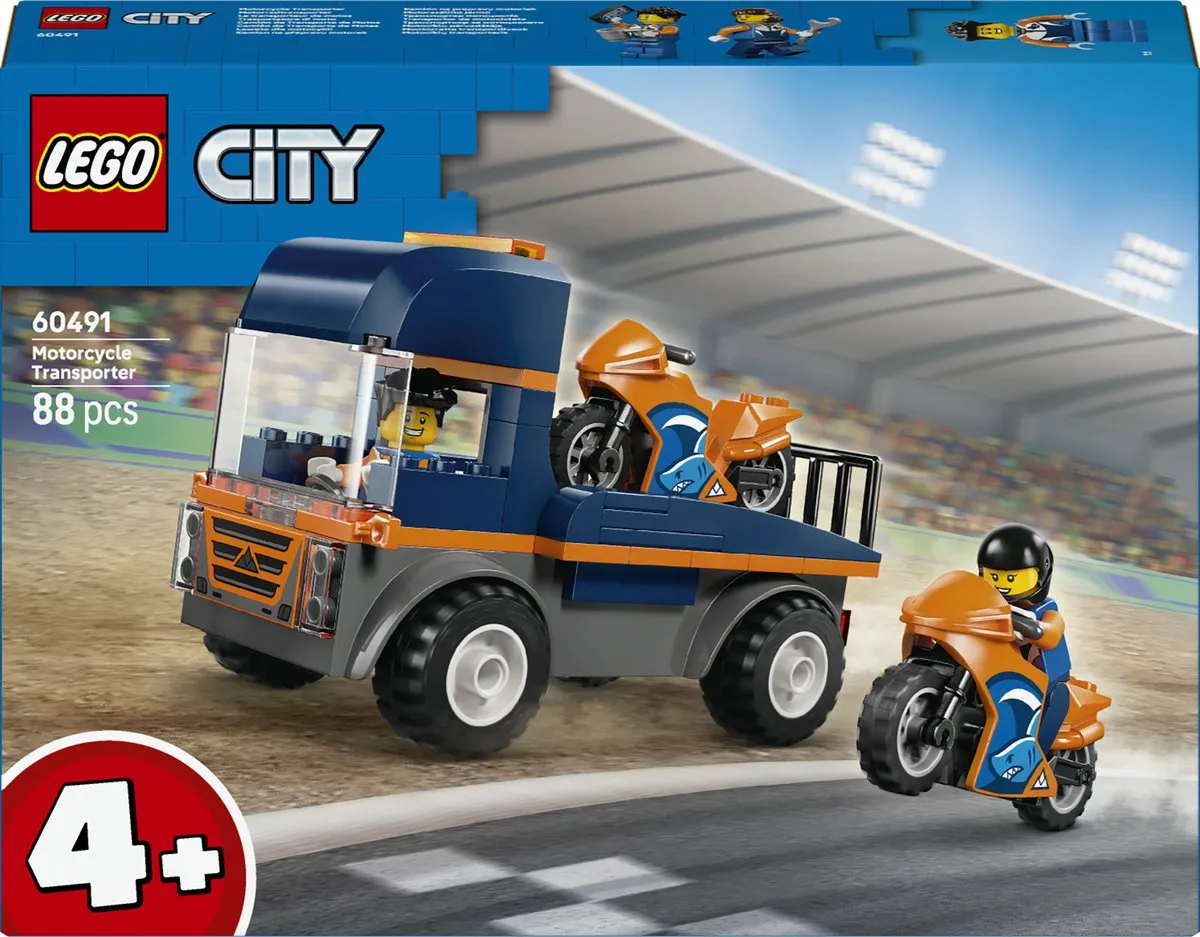 LEGO City Motortransport Bouwset - 88 Stukken - 2 Minifiguren - Multicolor
