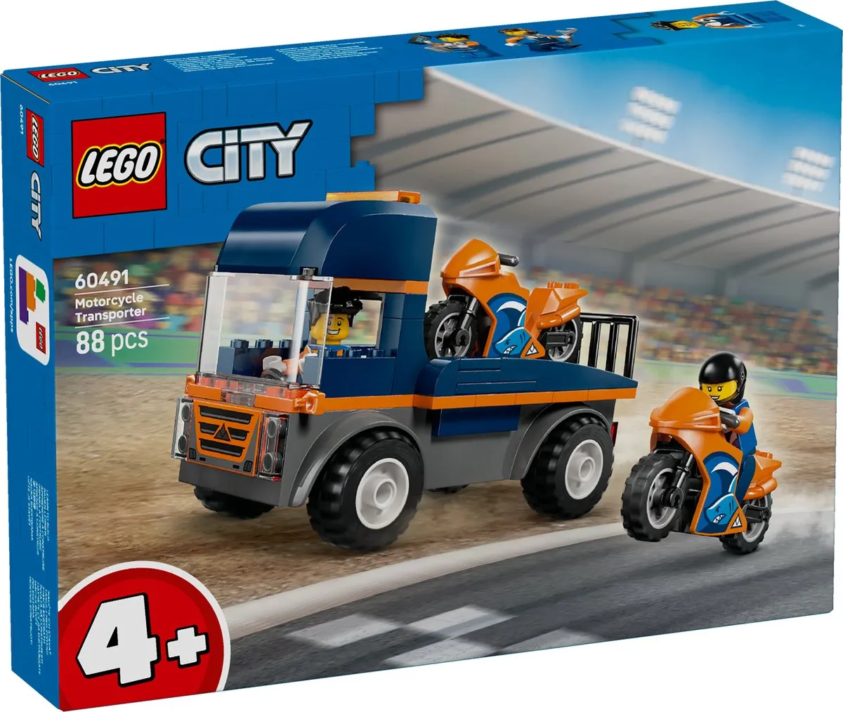LEGO City Motortransport Bouwset - 88 Stukken - 2 Minifiguren - Multicolor