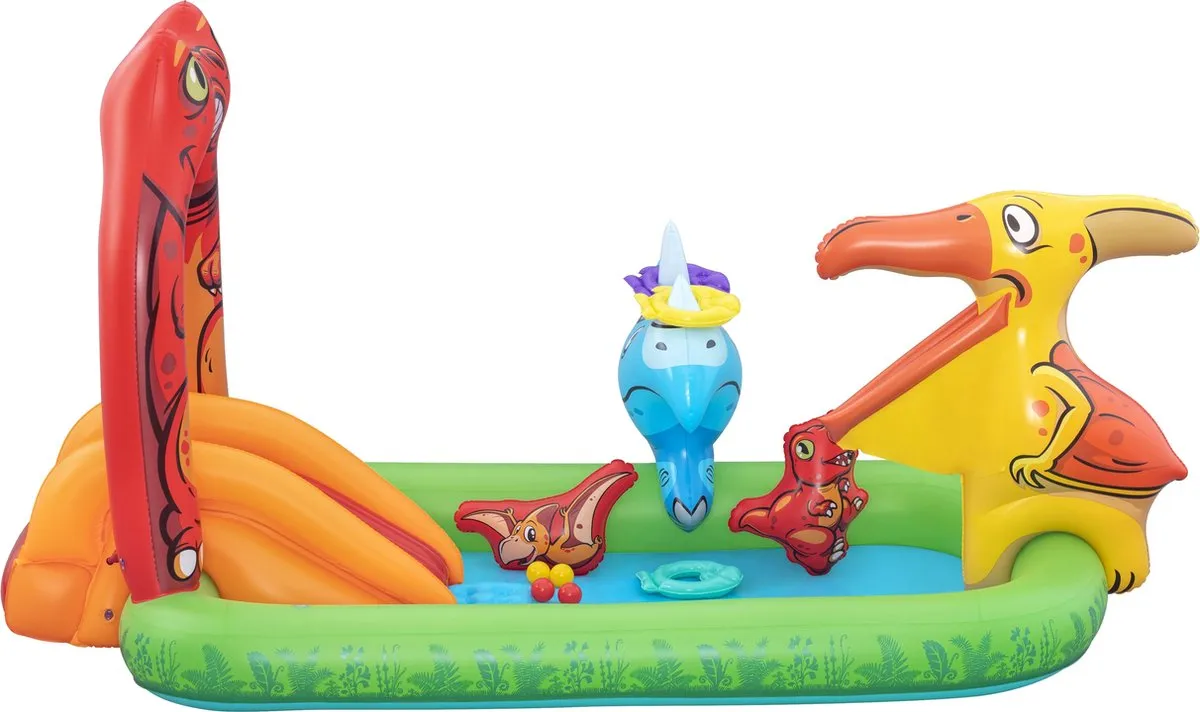 Bestway Jurassic Splash 53160 Opblaasbaar Waterpark - 242x140x137cm - Groen/Rood/Geel