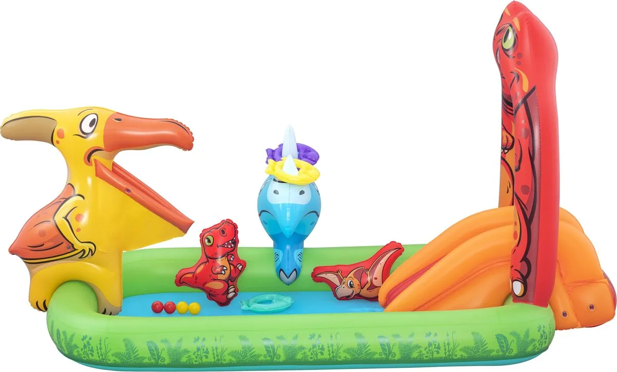 Bestway Jurassic Splash 53160 Opblaasbaar Waterpark - 242x140x137cm - Groen/Rood/Geel - afbeelding 6 van 6