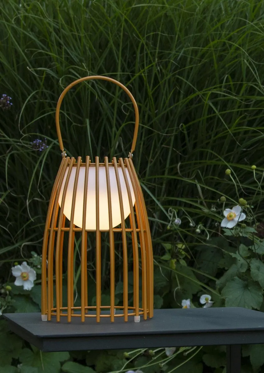 Lucide FJARA Oplaadbare Tafellamp - Ø17,5cm LED 3000K IP44 Bruin