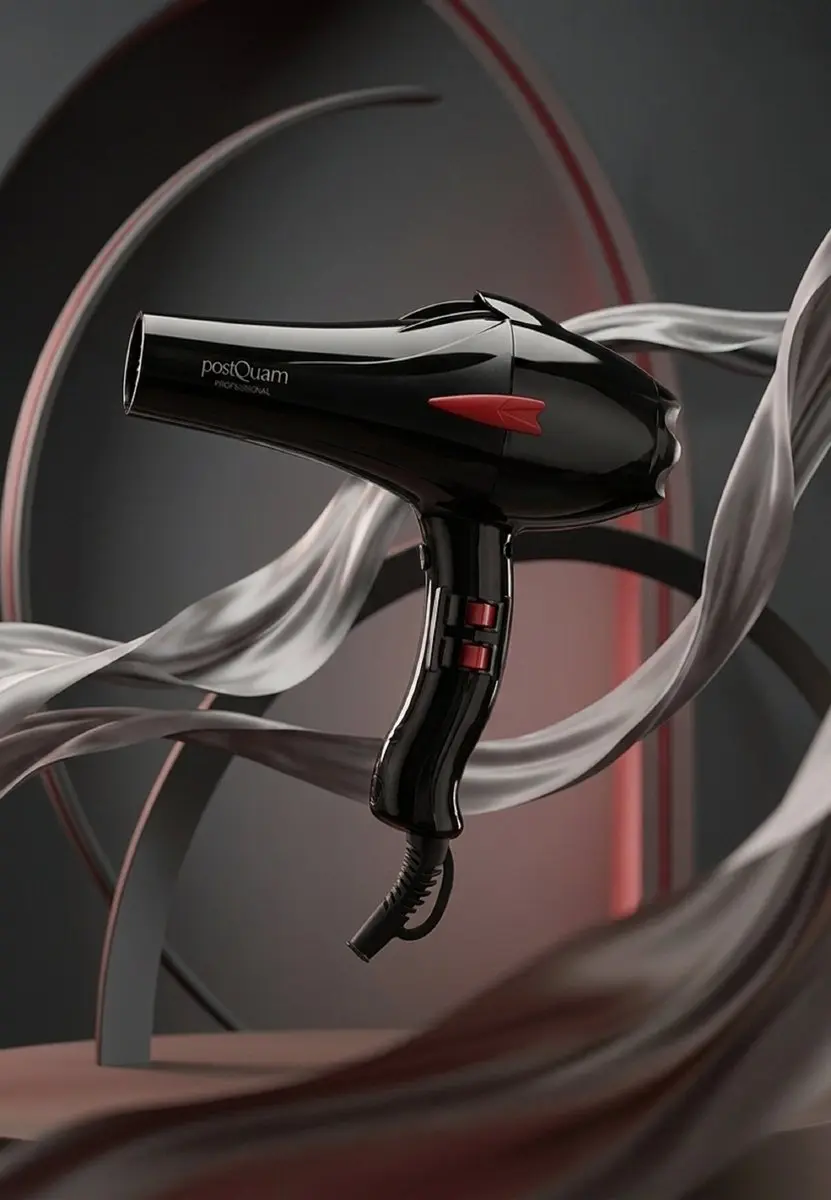 PostQuam PQPAE1007 Haardroger 2300W - Zwart/Rood