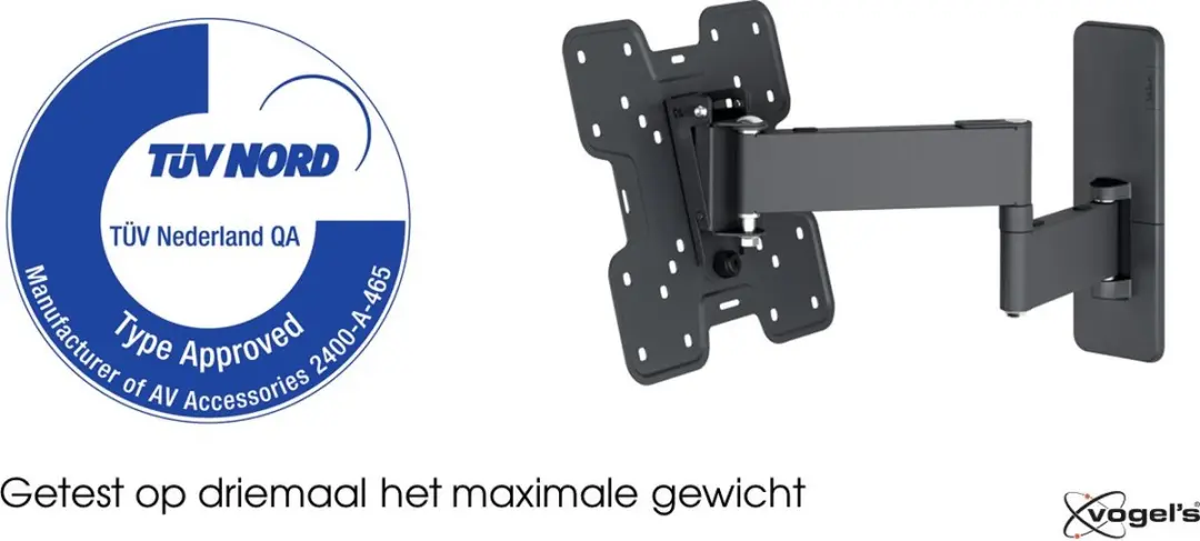Vogel's QUICK TVM 1246 TV-Beugel 19-43" - 15kg - VESA 200x200 - Zwart