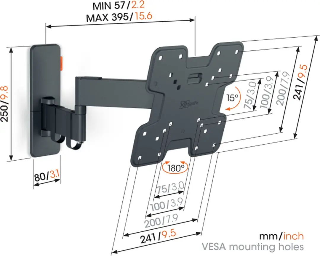 Vogel's QUICK TVM 1246 TV-Beugel 19-43" - 15kg - VESA 200x200 - Zwart