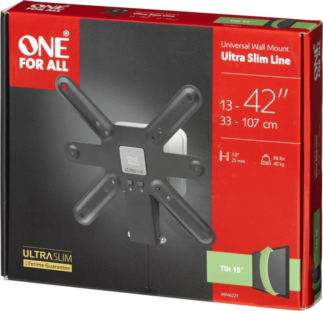 One For All WM6221 Kantelbaar Wandbeugel - Wit - VESA 200