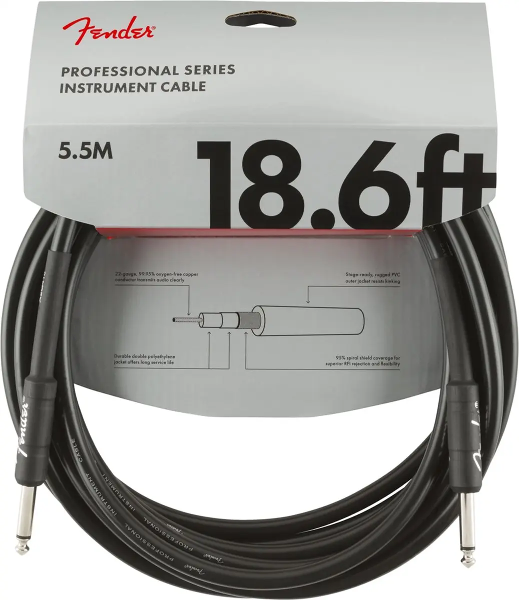 Fender 990820020 Instrumentkabel 5,7m - Zwart