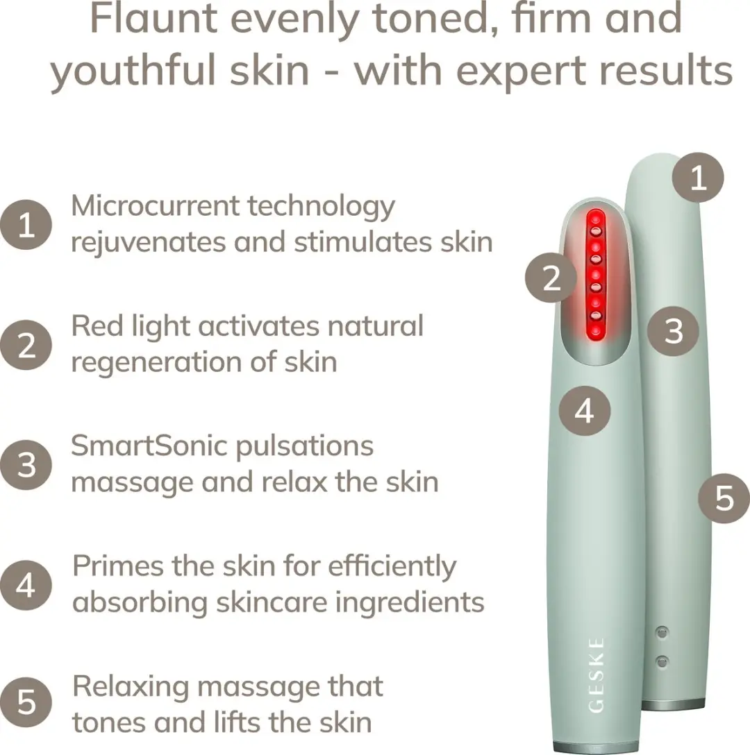 GESKE Skin Firming Wand GK000067GN01 - 7-in-1 Microcurrent Gezichtsversteviger - Groene LED