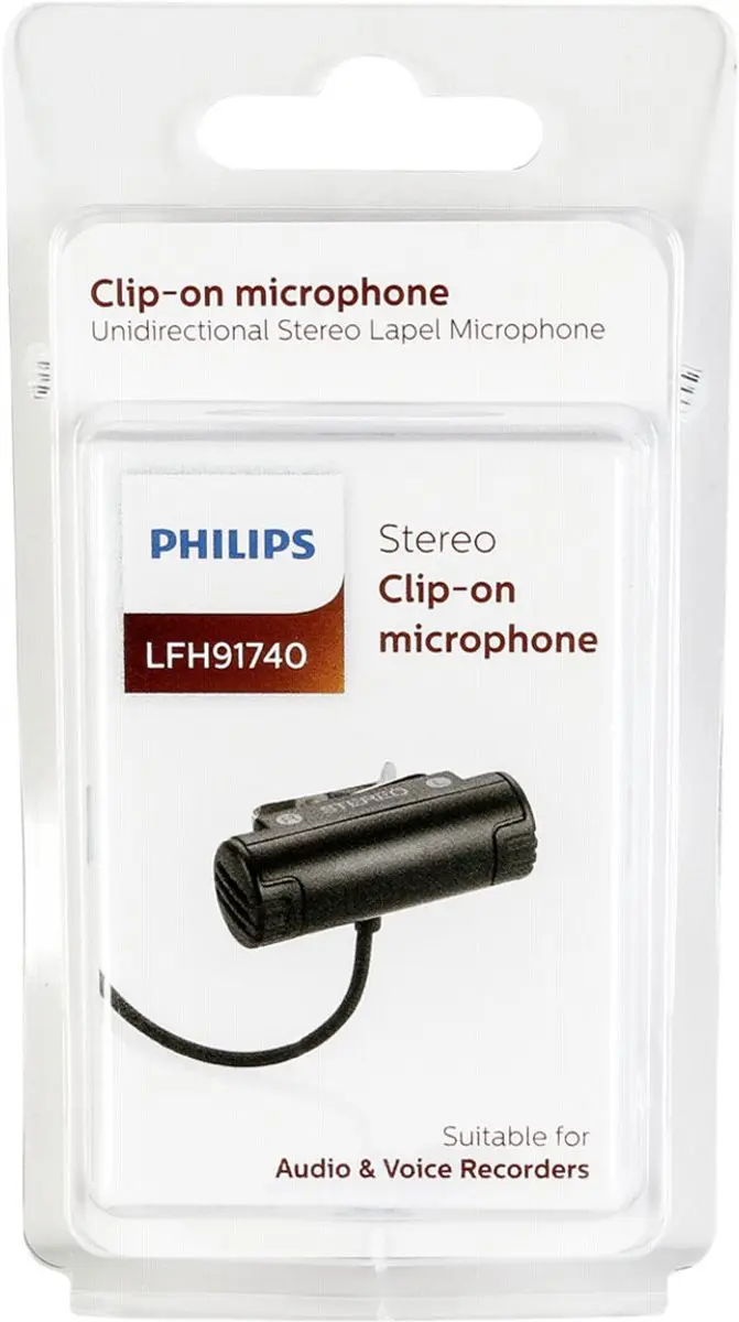 Philips LFH91740 Stereo Dasknopmicrofoon - Zwart