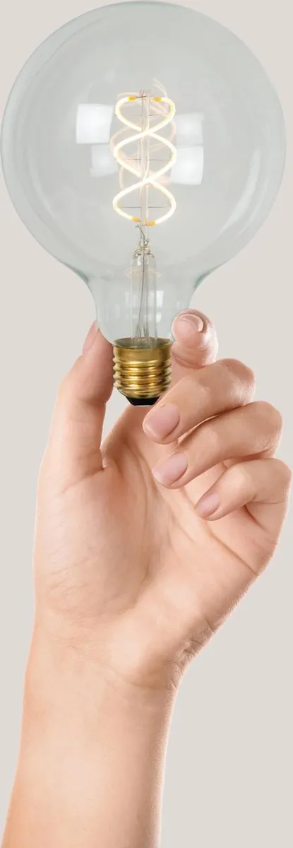 Lucide G125 LED Filamentlamp 4,9W E27 - Ø12,5cm Transparant