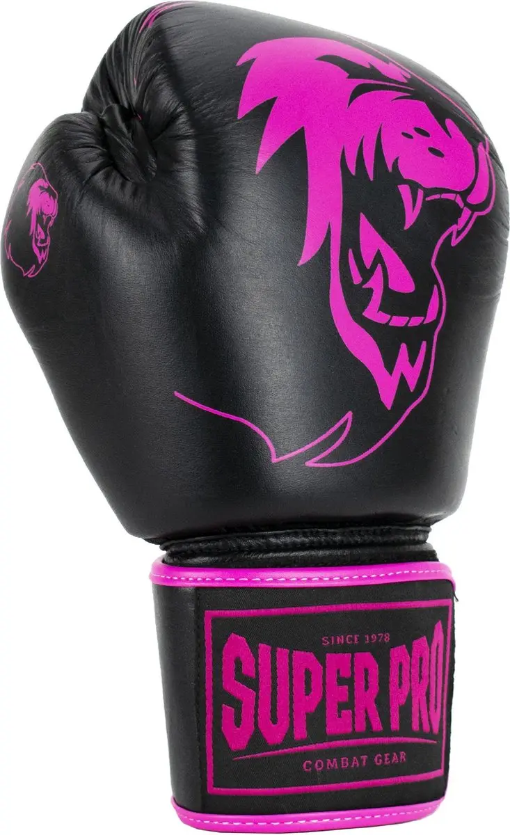 Super Pro Combat Gear Warrior Bokshandschoenen 8oz - Zwart/Roze