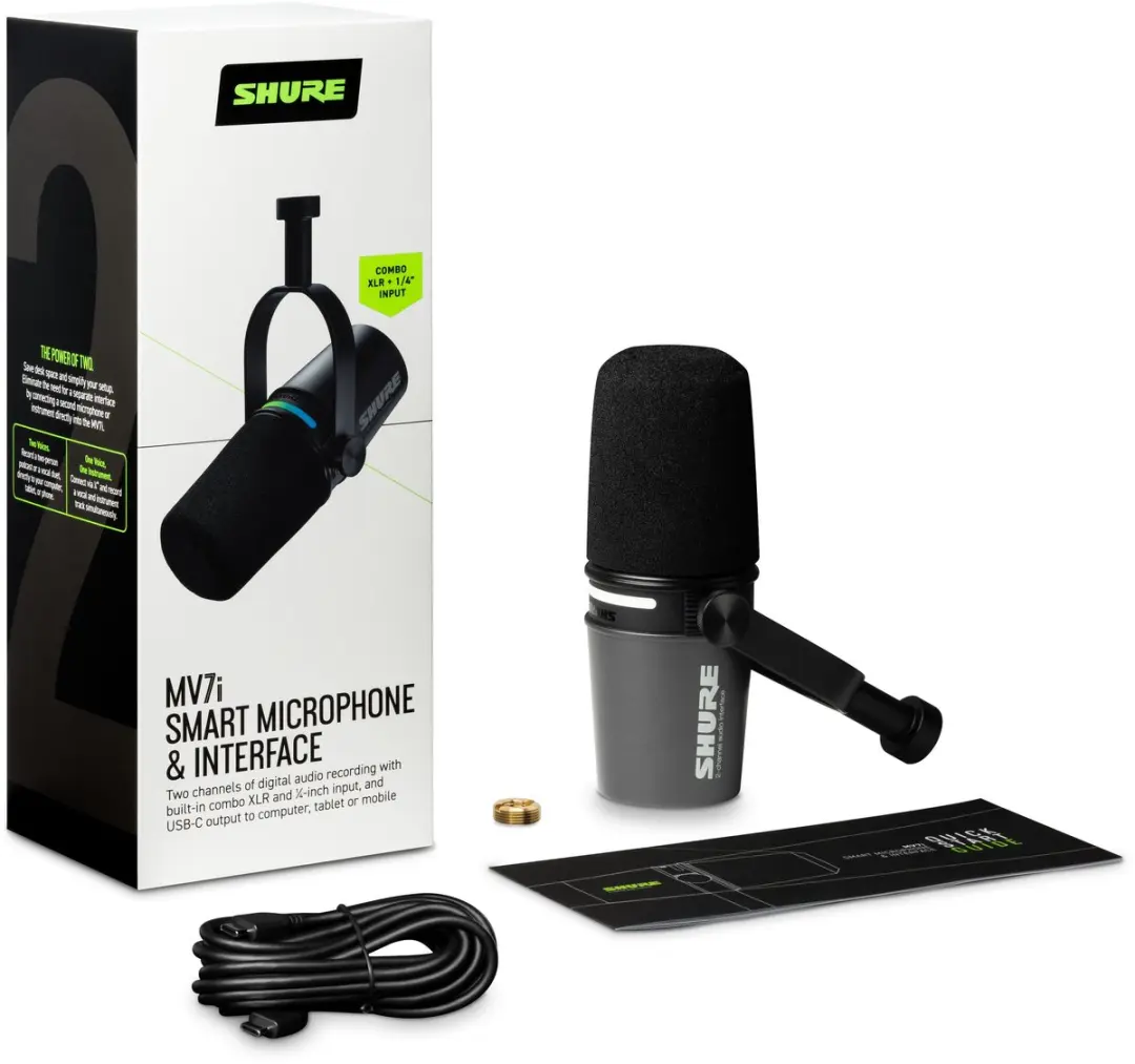 Shure MV7I Dynamische Microfoon - Zwart
