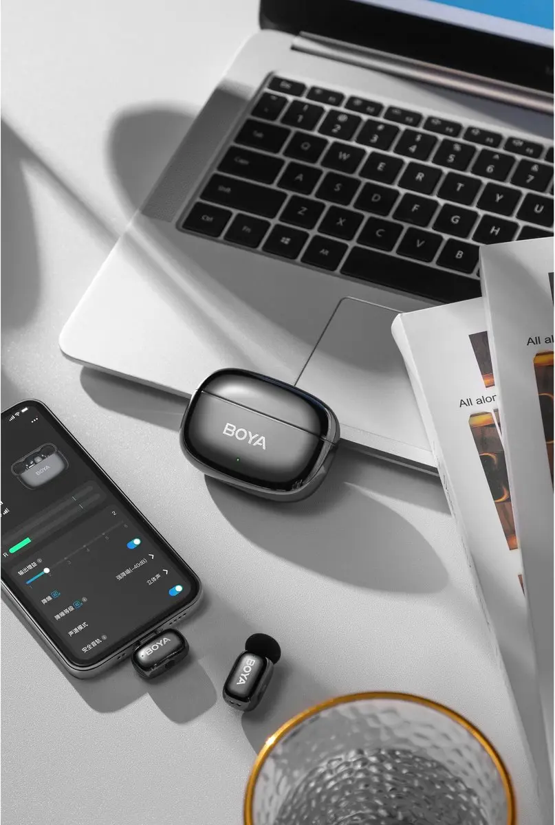 Boya Mini 2-01 Microfoonset - USB-C/Lightning - Zwart