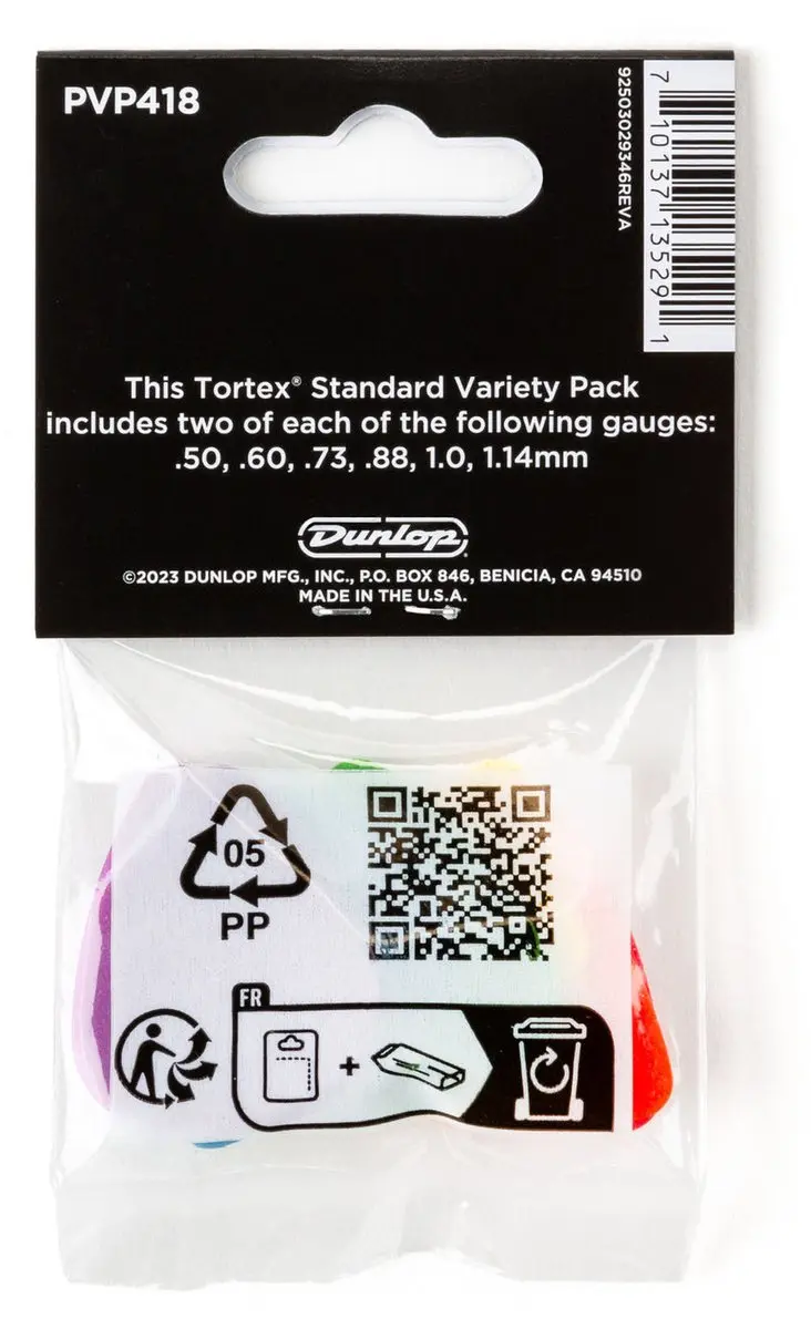 Dunlop Tortex Plectrum Variety 12-Pack - 0.50mm tot 1.14mm