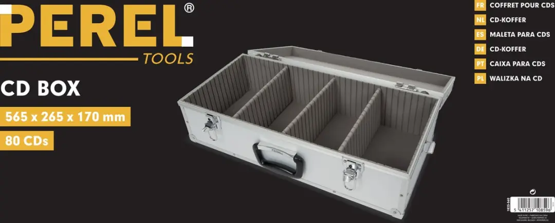 Perel Cd-koffer 1823-560 - 80 Stuks - Aluminium - Sleutelslot
