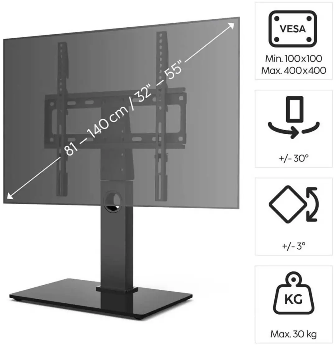Hama FULLMOTION TV Voet 55 inch - Zwart - VESA 400x400 - 30kg