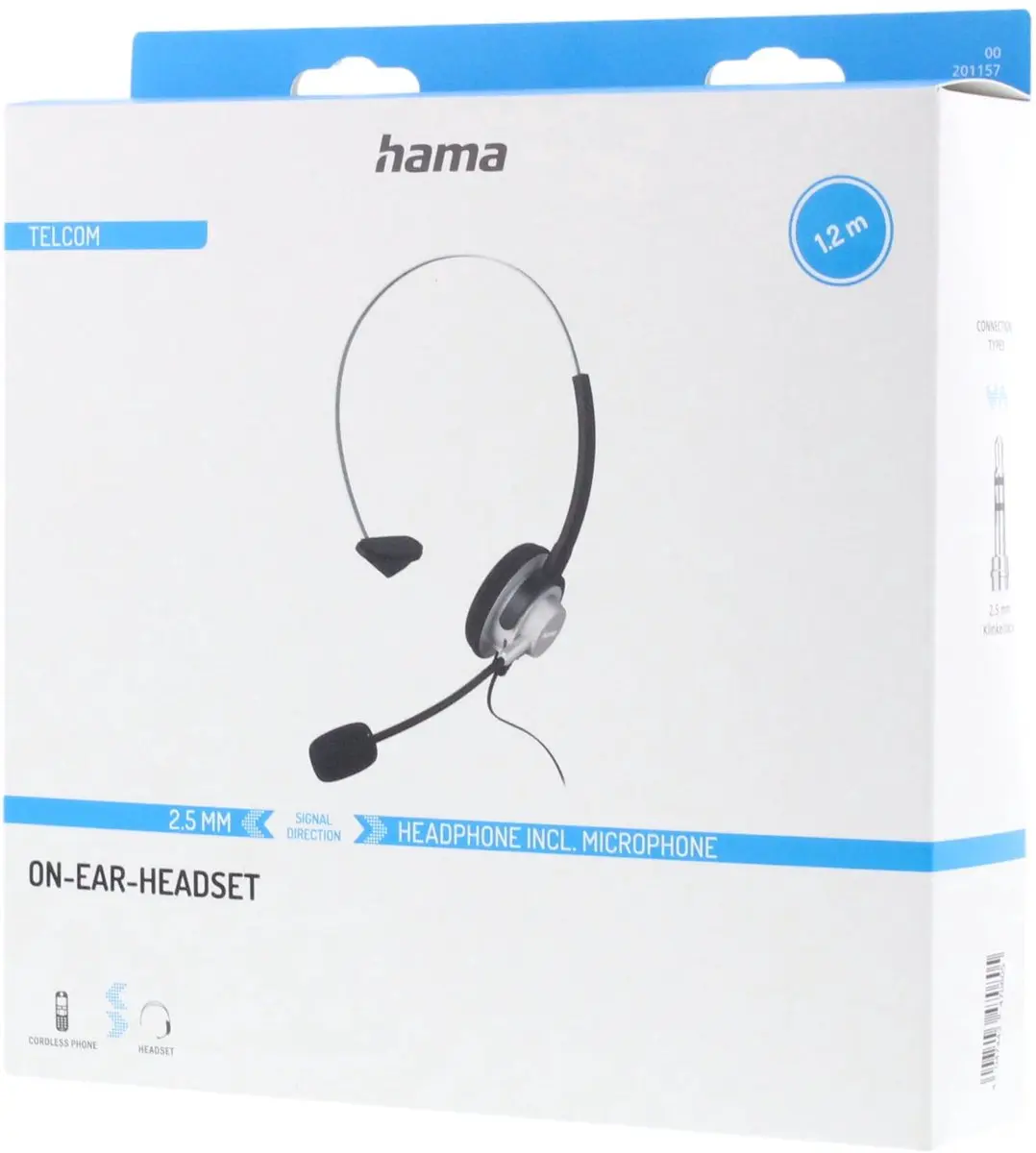 Hama 00201157 In-Ear Headset - Mono - Zwart/zilver - afbeelding 6 van 6
