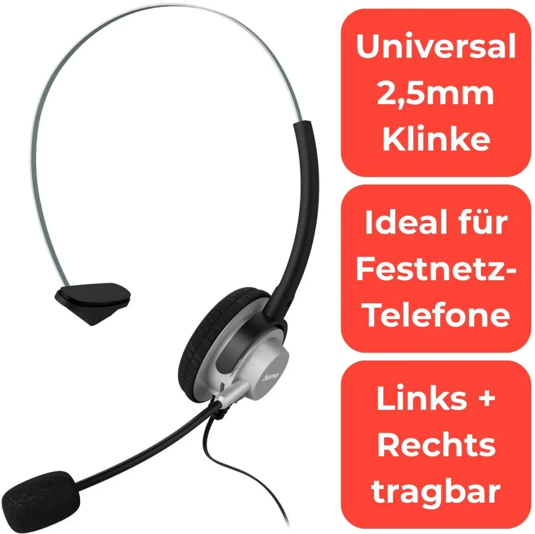 Hama 00201157 In-Ear Headset - Mono - Zwart/zilver