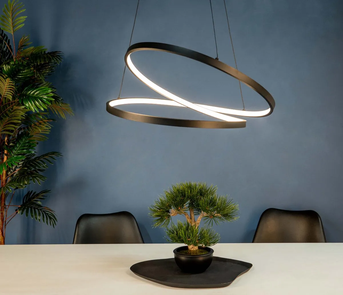 Eglo Ruotale Hanglamp Ø55cm - Zwart/Wit - afbeelding 6 van 6