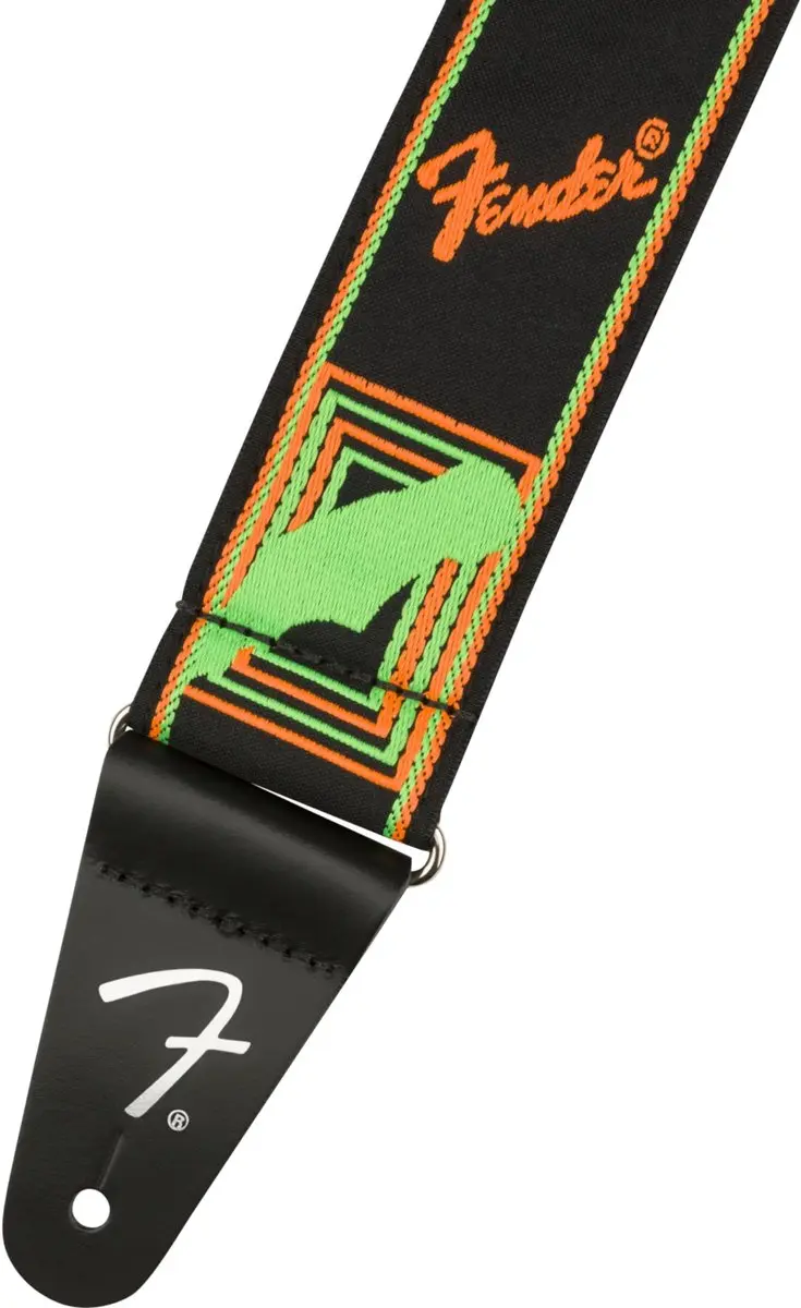 Fender Neon Monogram Gitaarband - Groen/Orange