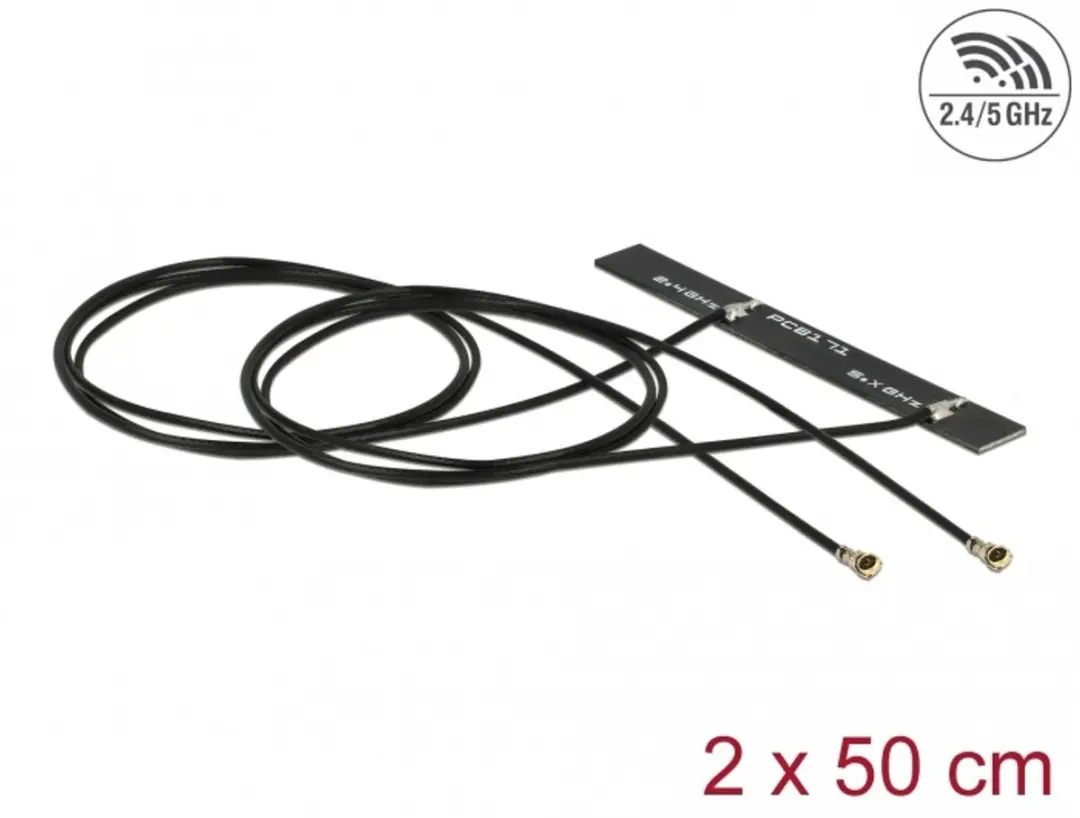 Delock WiFi 6 Dual Band Antenne 2x I-Pex MHF4L