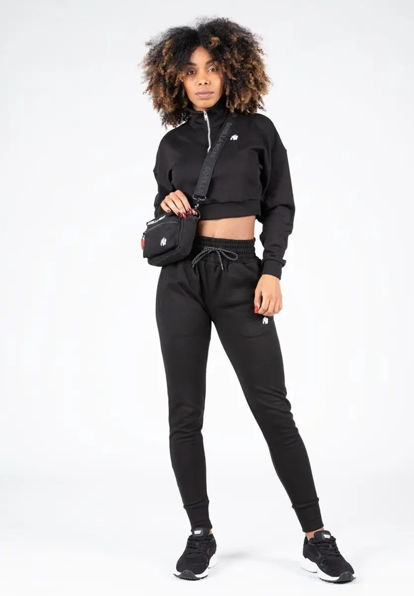 Gorilla Wear Ocala Cropped Half-Zip Sweatshirt - Zwart - XL