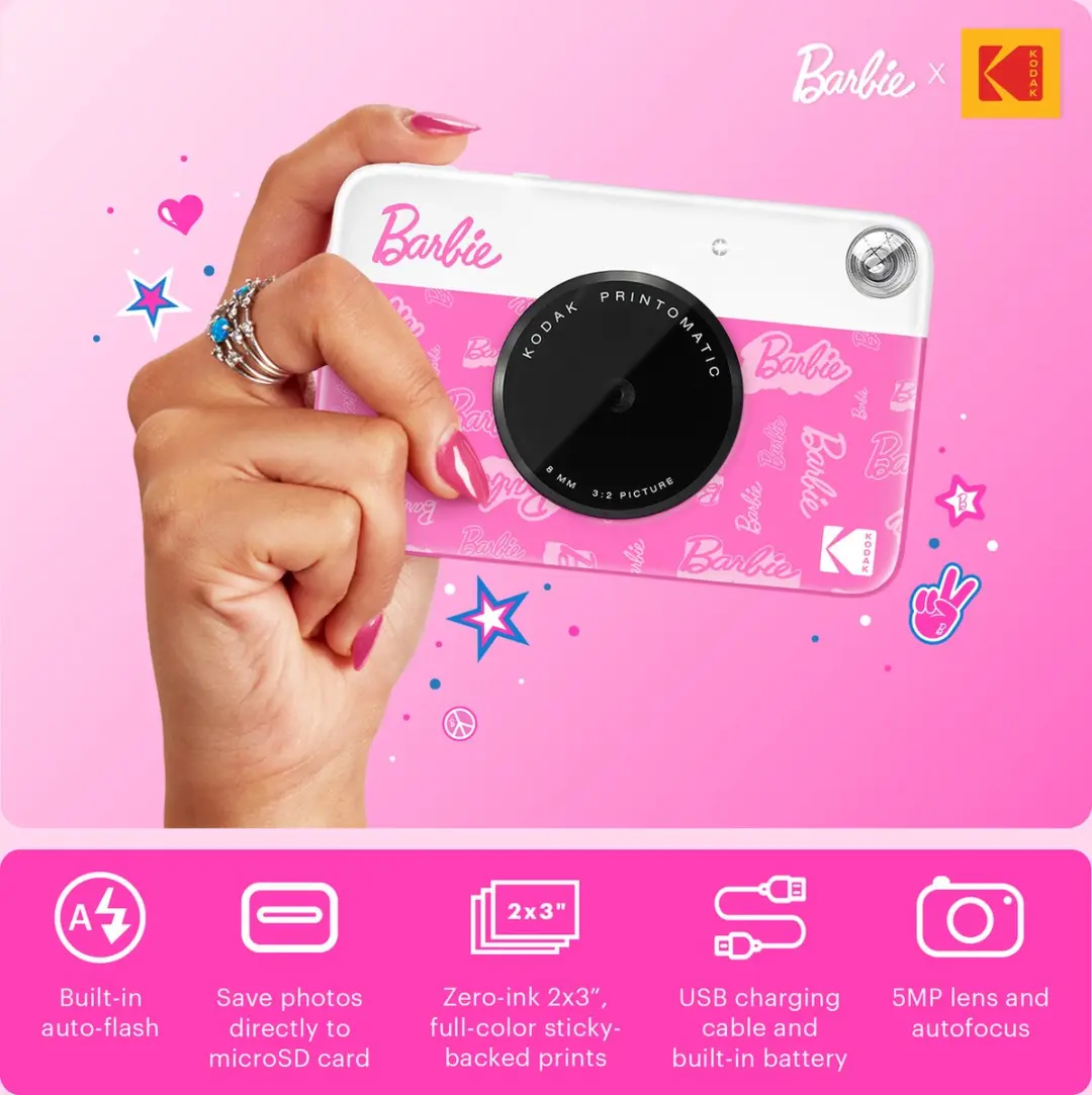 Kodak Printomatic Barbie Signature Style Pocket Printer - Roze