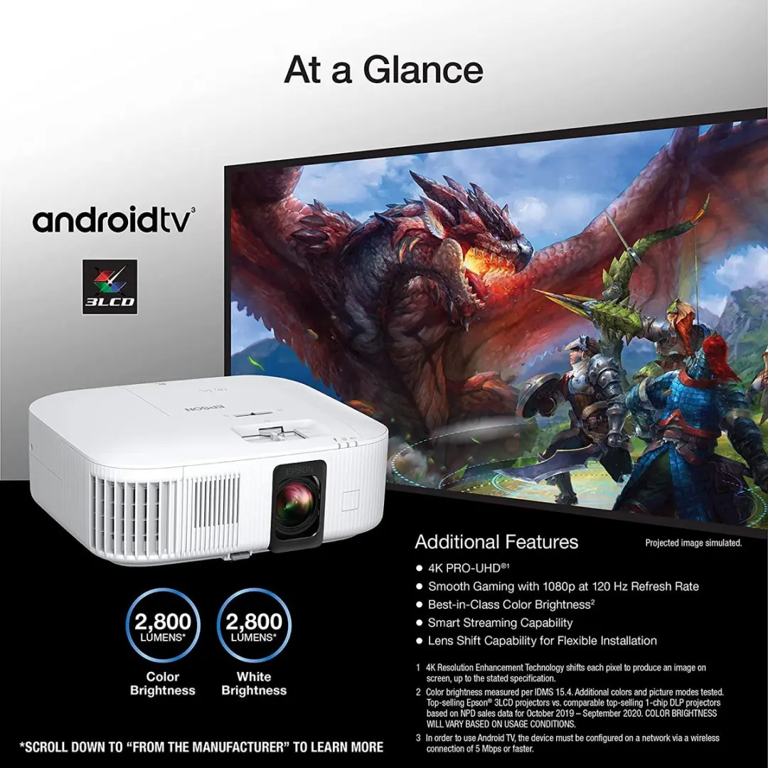 Epson EH-TW6250 Beamer - Android TV - Wit