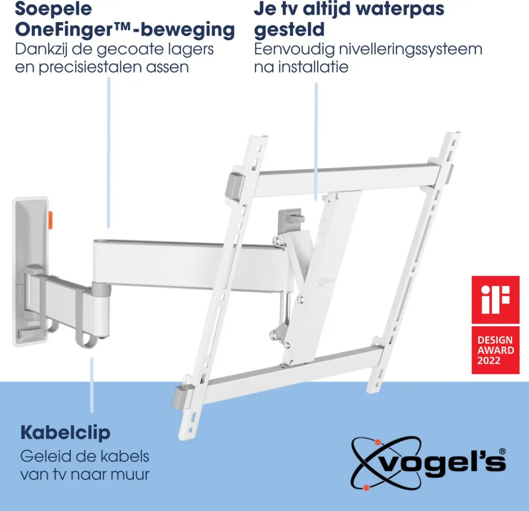 Vogel's COMFORT TVM 3445 TV-Beugel 32-65" - Wit - 25kg - VESA 400x400 - afbeelding 6 van 6