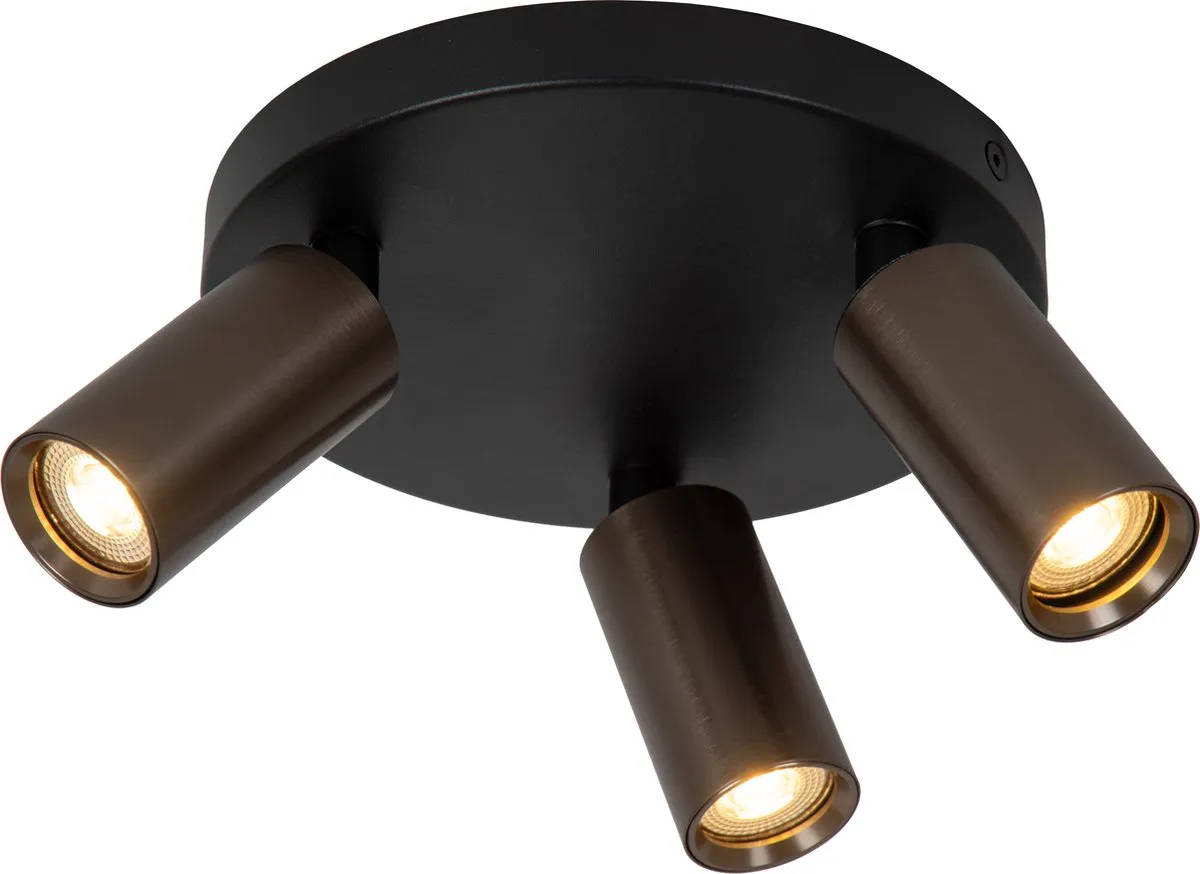 Lucide Ritmo Plafondspot Ø18cm - 3xGU10 Koffie
