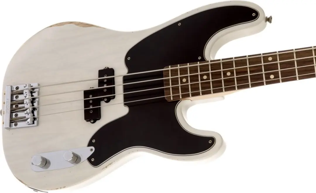 Fender AS Mike Dirnt Road Worn P-bas RW Elektrische Basgitaar - Wit Blonde
