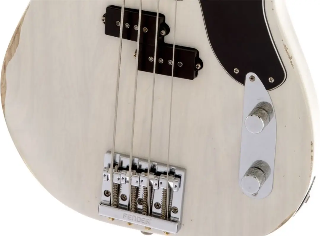 Fender AS Mike Dirnt Road Worn P-bas RW Elektrische Basgitaar - Wit Blonde