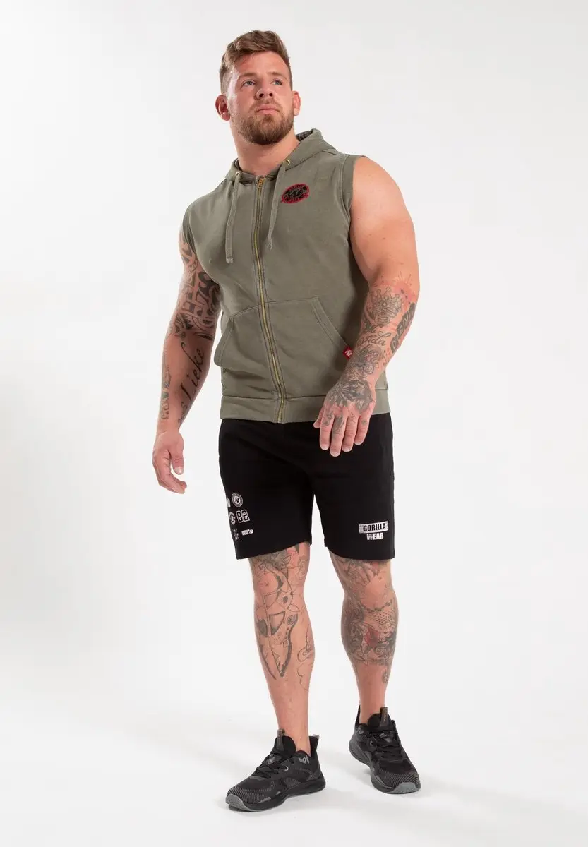 Gorilla Wear Silverdale Mouwloze Hoodie 2XL - Legergroen - afbeelding 6 van 6