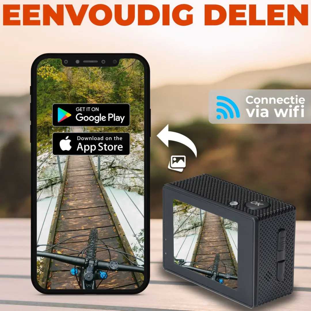 Denver ACW5054 Action Camera 12MP - Full HD - WiFi - 30m Waterdicht - Zwart